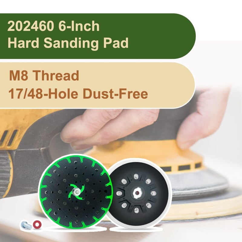 TISDA Upgraded 202460 6-Inch(150mm) Hard Sanding Pad, 48-Hole, M8 Thread, Compatible with Festool ETS 150/3 EQ, ETS EC 150/5 EQ, ETS EC 150/3 EQ, ETS 150/5 EQ Sander Models, 1 Pack - Image 2